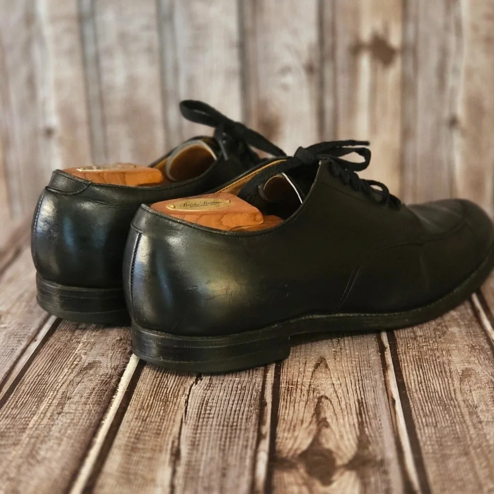 Sz 12 AA/ B Mens Alden 67 Black Calfskin‎ V-Tip Blucher Split Toe Dress Shoes
